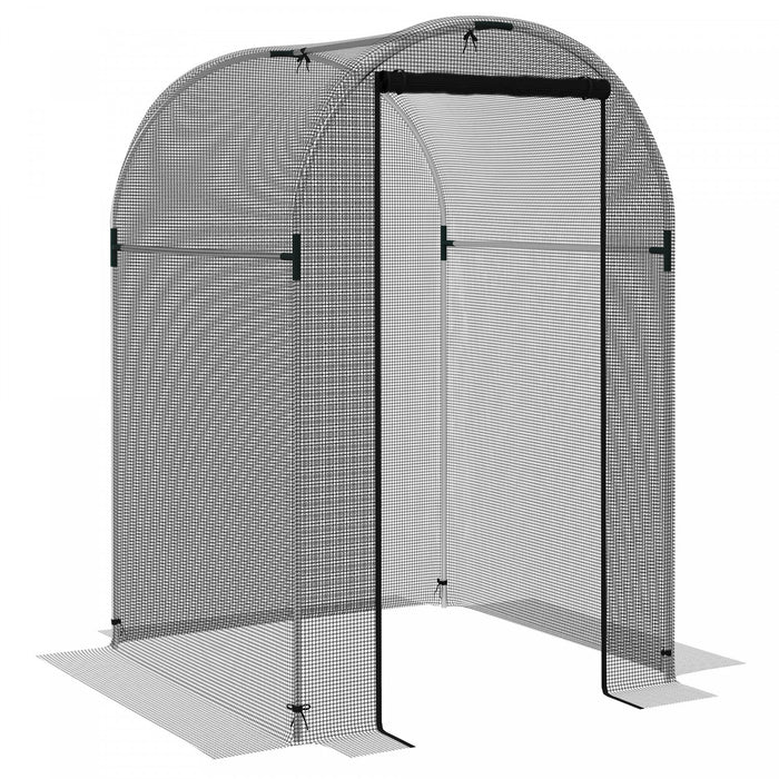 Outsunny 4' X 4' Plant Protection Tent Crop Cage With Door, Black