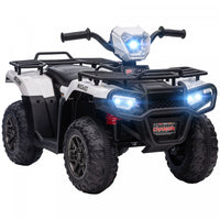 Aosom 12v Kids Atv Quad, 4 Wheeler Battery Powered Ride-On Electric Vehicle With Music Mp3, Headligh