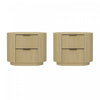 Olivia Manhattan Modern 27\" Nightstand in Natural Oak (2-Drawer) - Set of 2