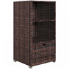 Outsunny Outdoor Storage Cabinet, Patio Storage Box Rack Rattan Wicker Pool Towel Valet Organizer Poolside Garden Lawn Bathroom Furniture Shelf W/ Shelf Drawer, Mixed Brown