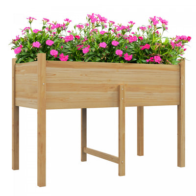 Outsunny Wooden Raised Garden Bed With Drain Holes, Bed Liner For Vegetables, Flowers, Herbs, Outdoo|Outsunny Lit De Jardin Sureleve En Bois Avec Trous De Drainage, Lit Pour Legumes, Fleurs, Herbes, Ja