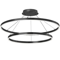 Dainolite Circulo Chandelier 97w Matte Black Finish White Acrylic Diffuser Lamp