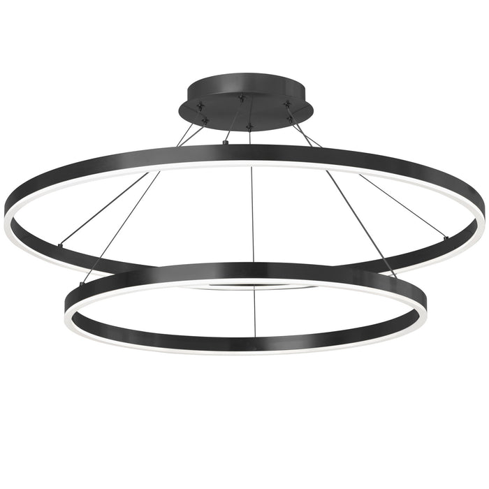 Dainolite Circulo Chandelier 97w Matte Black Finish White Acrylic Diffuser Lamp