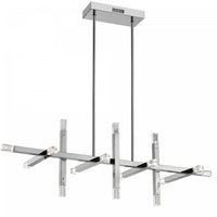 Dainolite Francesca Horizontal Chandelier 48w Polished Chrome Acrylic Diffuser Lamp