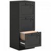 HOMCOM Office File Cabinet with 3 Drawers, Vertical Filing Cabinet, Black