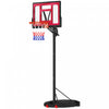 Qaba Basketball Hoop For Kids, Height Adjustable 6.6-8.5ft Basketball Net Indoor Outdoor, Portable Basketball Hoop With Weight Bag, For Kids 6+ Years, Red