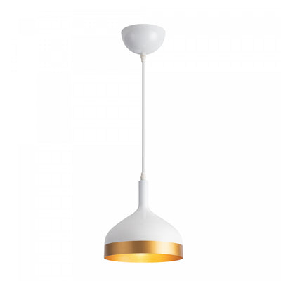 Dash Collection 8" Pendant Ceiling Light - White & Gold|Luminaire suspendu de la collection Dash de 8 po - blanc et doré