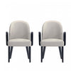 Hillman Modern Wood Upholstered Armchair in Light Gray - Set of 2 Dining Chair