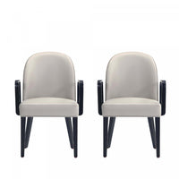 Hillman Modern Wood Upholstered Armchair in Light Gray - Set of 2 Dining Chair 