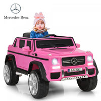 12v Licensed Mercedes-benz Kids Ride On Car Rc Motorized Vehicles W/ Trunk Pink