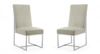 Element Modern Velvet Metal Dining Chair in Champagne - Set of 2