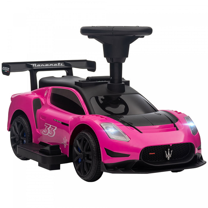 Qaba Maserati Gt2 Licensed 6v Baby Car, Battery Powered Ride-On Toy For Toddlers, Electric Car For Kids With Under Seat Storage, Led Headlights Music Mp3, For 18-60 Months, Pink