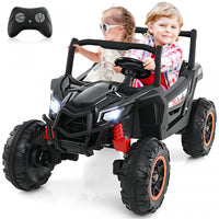 Costway 24v Kids Ride On Utv With 4 X 100w Powerful Engine Remote Control High/low Speed Black