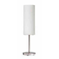 Dainolite Paza 1 Light Table Lamp Satin Chrome White Frosted Glass