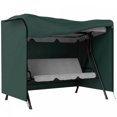 Outsunny 3-Seater Patio Swing Cover, 81" x 49" x 65", Dark Green