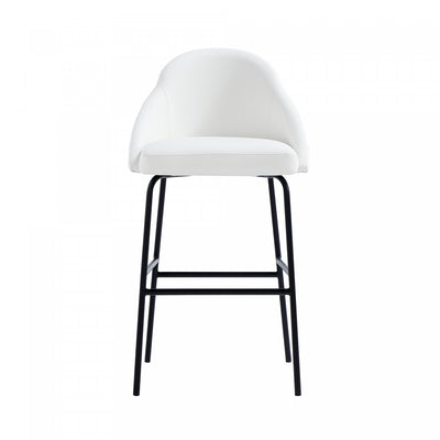 Gracie Modern Metal Upholstered Barstool in White and Black Bar Stool | Tabouret de bar moderne en metal Gracie, rembourre, blanc et noir