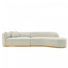 Daria Modern 132\" Chenille Sectional in Ivory