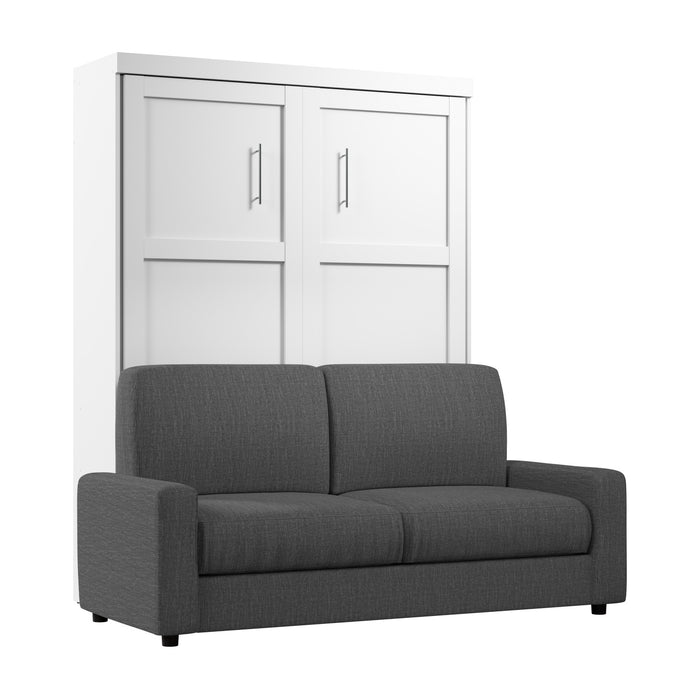Bestar Pur Queen Murphy Bed with Sofa - White