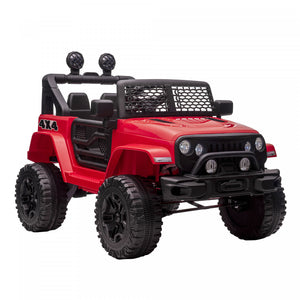 Aosom 12v Ride On Car Off Road Truck For Kids Suv Electric Battery Powered With Remote Control, Adjustable Speed, Red