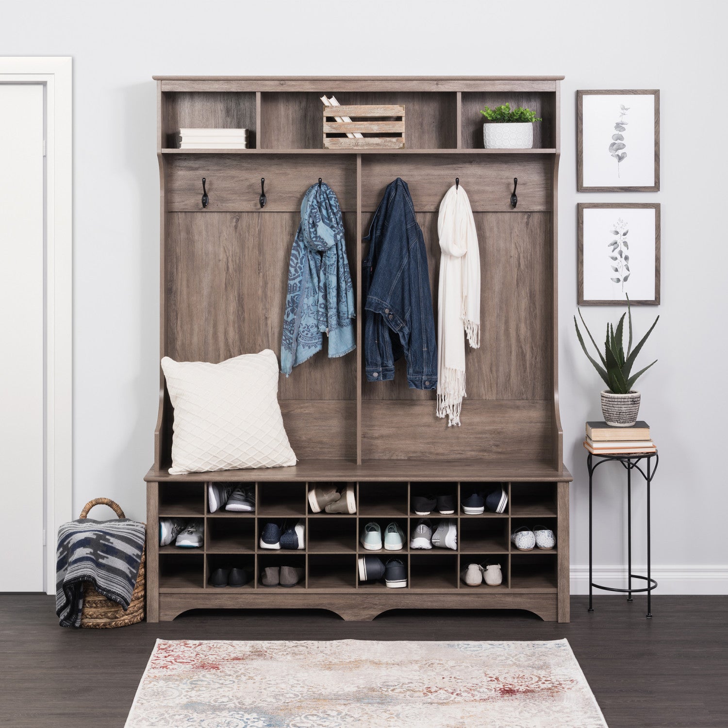 Prepac drifted gray hall tree hotsell