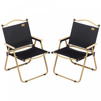 Outsunny Set of 2 Camping Chair, Lightweight Folding Chair, Portable Armchairs, Excellent for Festivals, Fishing, Beach and Hiking, Black