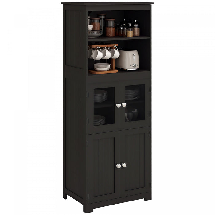 HOMCOM 63\" Buffet with Hutch, Storage Cabinet with Adjustable Shelf