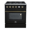Forno Marco 30-inch Gas Range Black ,4.32 cu.ft - FFSGS6277-30BLK