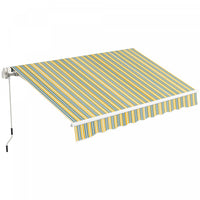 Outsunny 10' X 6.5' Retractable Awning With LED Lights, Uv40+, Yellow/grey