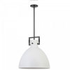 Dainolite Liberty 1 Light Pendant Matte Black Finish Matte White Metal Shade Lamp