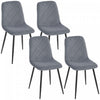 HOMCOM Dining Chairs Set of 4, Kitchen Chair with Metal Legs, Grey