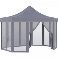 Outsunny 13' X 10' Pop Up Gazebo, Octagon Canopy Tent With Zippered Mesh Sidewalls, Weight Bags, Hei