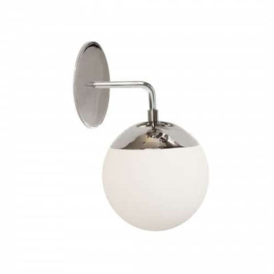 Dainolite Dayana 1 Light Wall Sconce Down Light Polished Chrome White Glass Lamp|Applique murale Dayana de Dainolite à éclairage vers le bas, en verre blanc, avec fini chromé poli et 1 ampoule