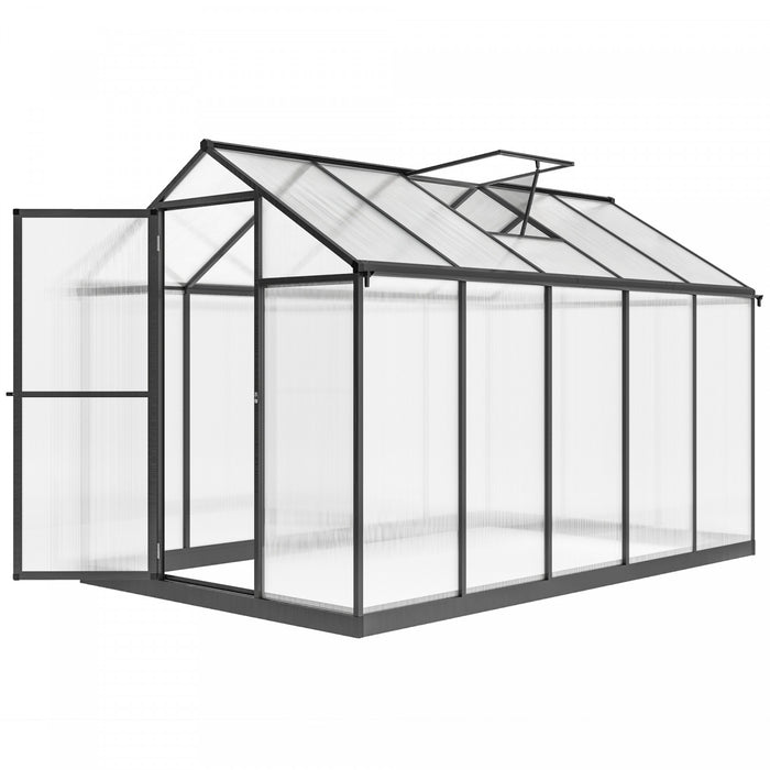 Outsunny 10' X 6' X 6.4' Polycarbonate Greenhouse With Rain Gutters, Clear