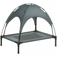 Pawhut Elevated Cooling Pet Bed Portable Raised Dog Cot With Canopy For Medium Sized Dogs, Indoor & 