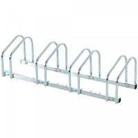 Soozier 4-bike Bicycle Floor Parking Rack Cycling Storage Stand Silver