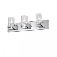 Dainolite Veronica 3 Light Vanity Light Polished Chrome Clear Glass Lamp