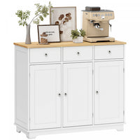 HOMCOM Coffee Bar Cabine, Kitchen Cabinet with Drawers, White