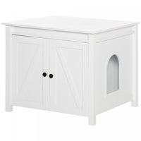 Pawhut Cat Litter Box Enclosure With Openable Top, Cat Washroom Storage Side Table With Double Doors