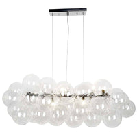 Dainolite Comet 10 Light Horizontal Pendant Polished Chrome Clear Glass Lamp