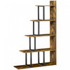 HOMCOM 5-Tier Ladder Shelf Display Plant Stand Home Office Rusty Brown