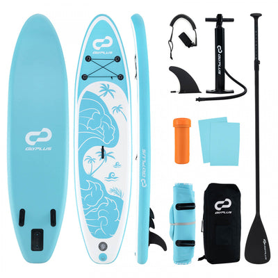 Goplus Small Inflatable Sup Board, Portable Paddle Board With 5d Rings Stand Up Paddle Board For Youth & Adult Turquoise