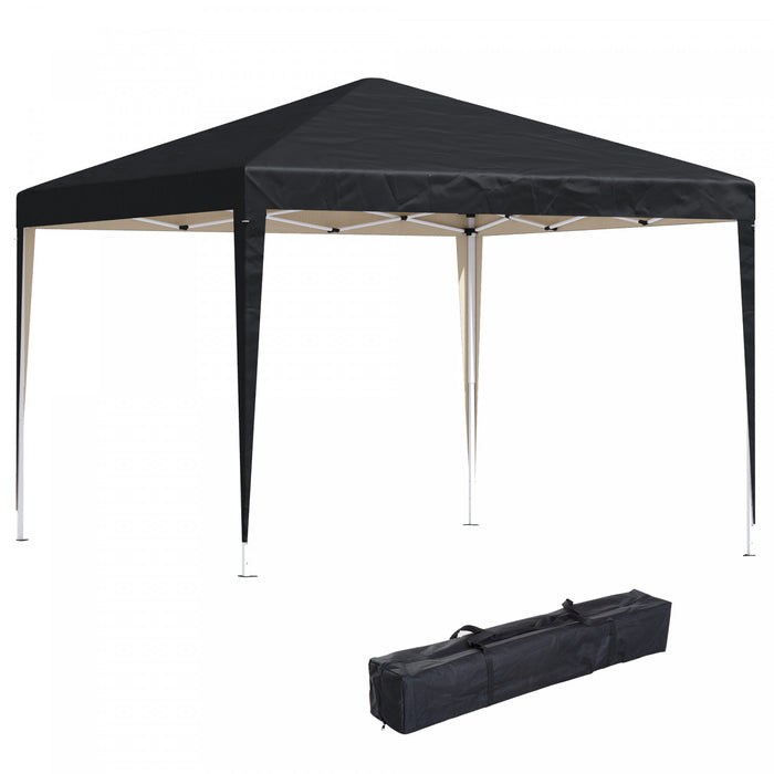 Outsunny 10 X 10ft Folding Pop Up Tent Canopy Outdoor Gazebo, Black