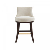 Lucia Modern Wood Chenille Counter Stool in Natural Bar Stool 
