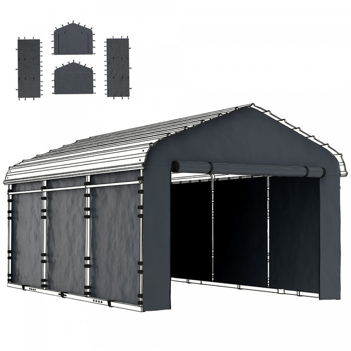 Outsunny Carport Replacement Canopy Cover Sidewalls for 12' x 20' Carport
