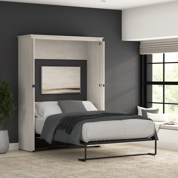 Bestar Key West 63 W Full Murphy Bed - Linen White Oak