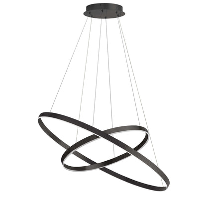 Dainolite Circulo Chandelier 97w Matte Black White Acrylic Diffuser Lamp|Lustre Circulo de Dainolite en acrylique blanc qui diffuse la lumière, avec fini noir mat et ampoule de 97 W