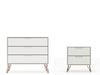 Rockefeller Mid-Century Modern 2-Piece Dresser Set in Off White