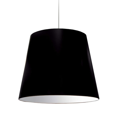 Dainolite Oversized Drum 1 Light Pendant Large Black/Silver Shade Lamp|Grand luminaire suspendu de Dainolite avec très grand abat-jour cylindrique noir et argenté, et 1 ampoule