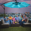 Costway 10 Ft Patio Solar LED Offset Umbrella 40 Lights Crank Base Turquoise