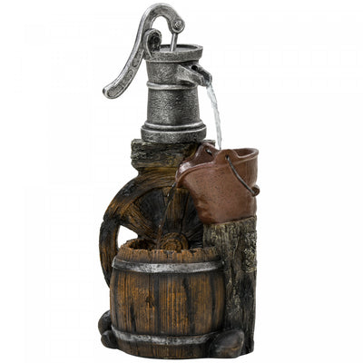 Outsunny Old Fashion Pump Outdoor Waterfall Fountain Garden Water Feature|Outsunny Cascade Exterieure Fontaine Jardin Caracteristique De L'eau